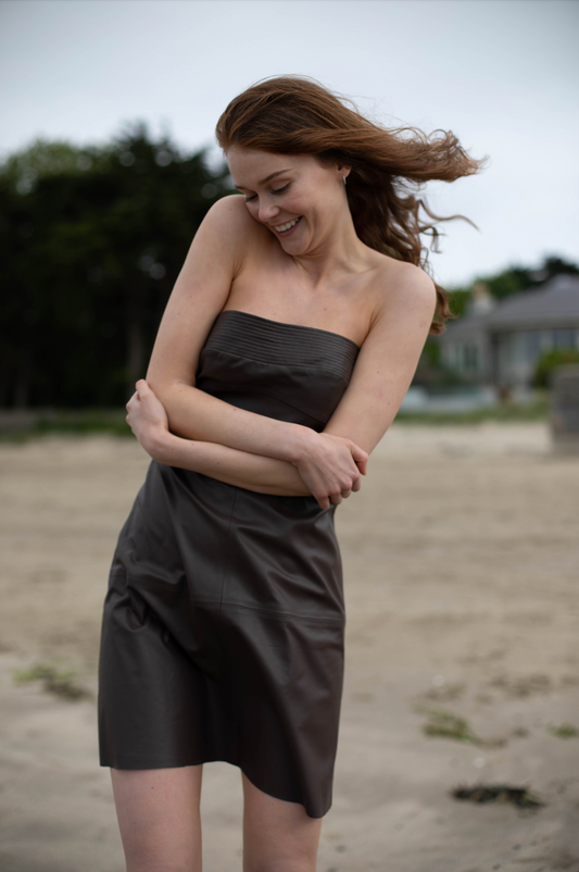 organic vegan leather dress (sustainable clothes) by Pure One
