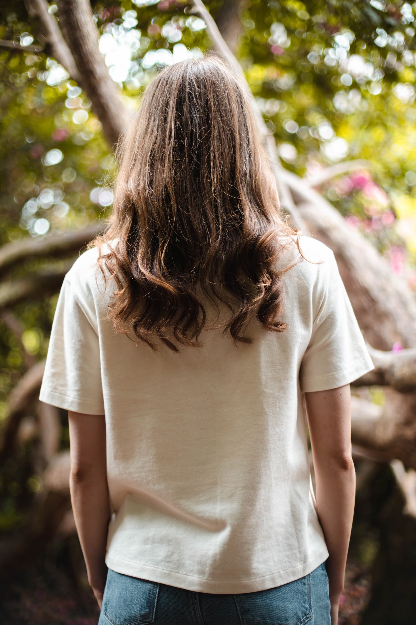 Organic T-shirt with Hand Knitted Pocket