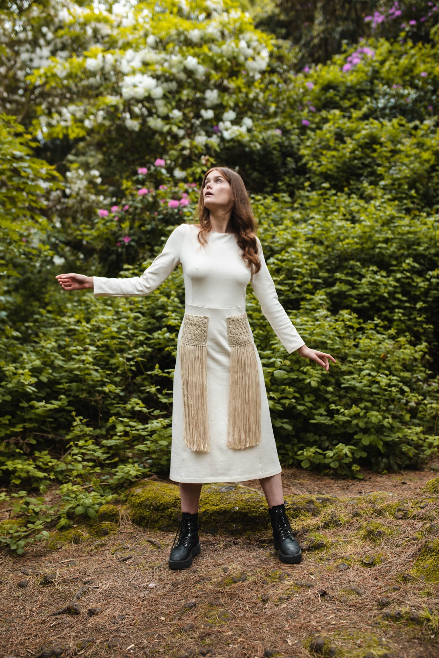 Organic Dress with Hand Knitted Pockets