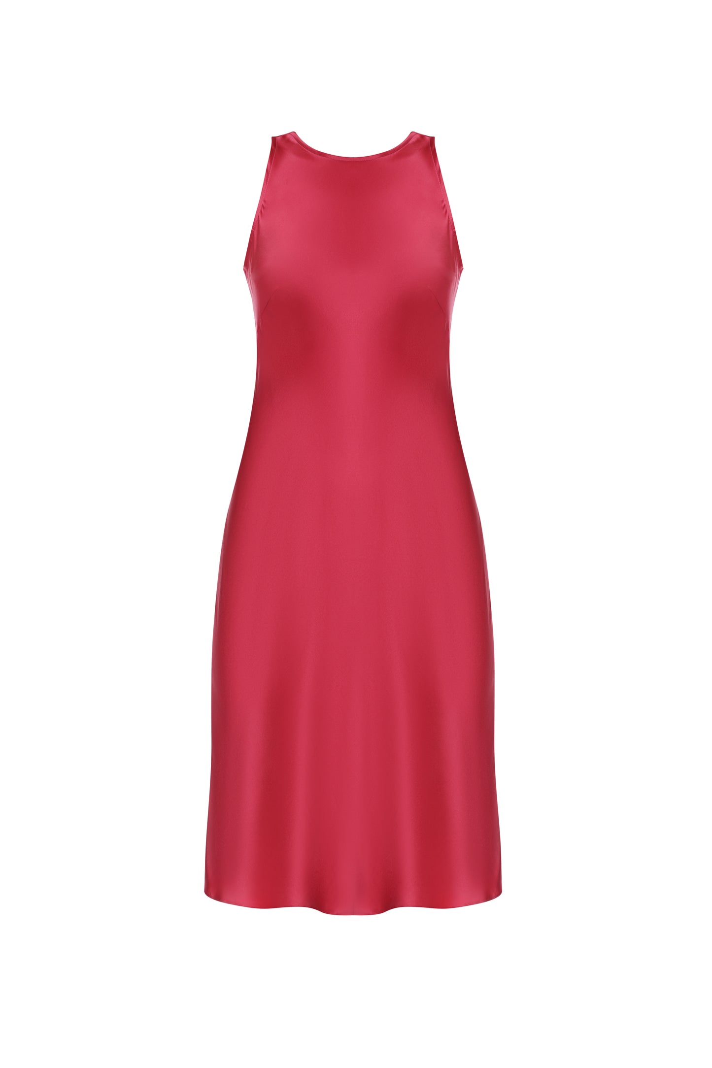 Round neck organic peace silk dress, black or read