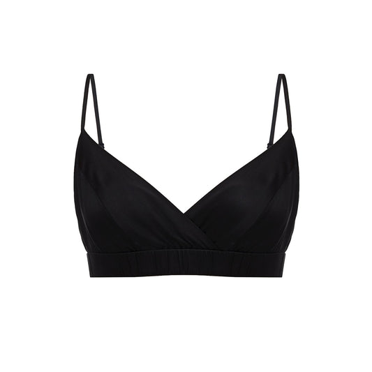 Black Organic Peace Silk Bra