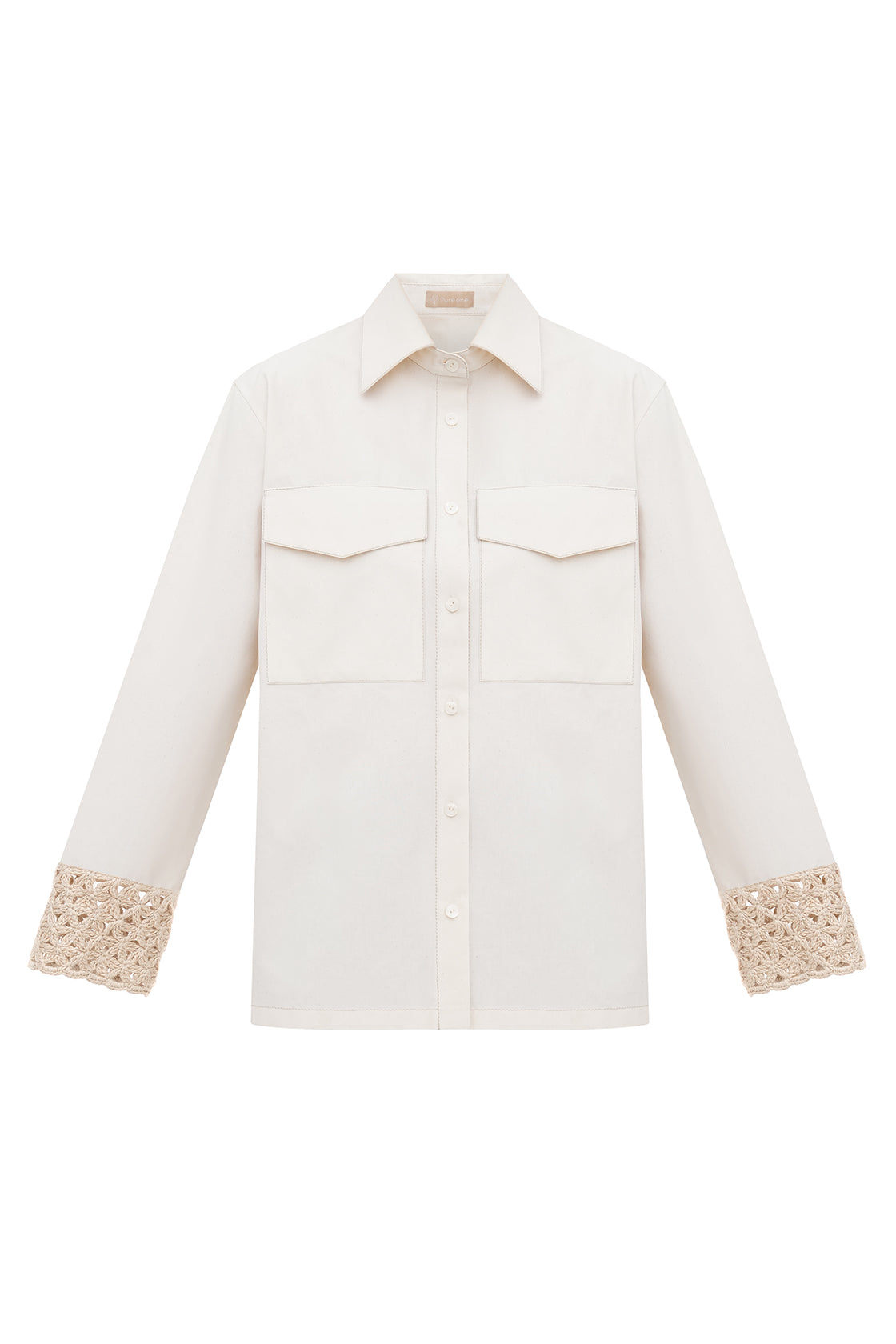 Organic Shirt with Hand Knitted Cuffs