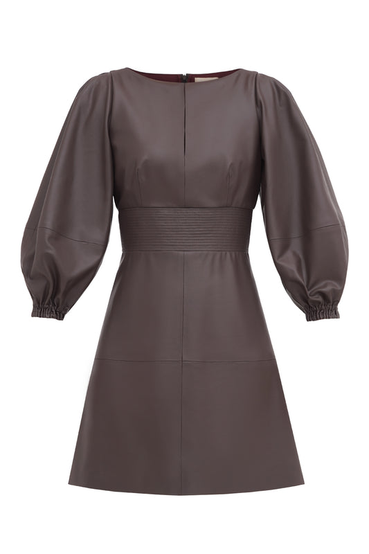 Long Sleeve Organic Vegan Leather Dress