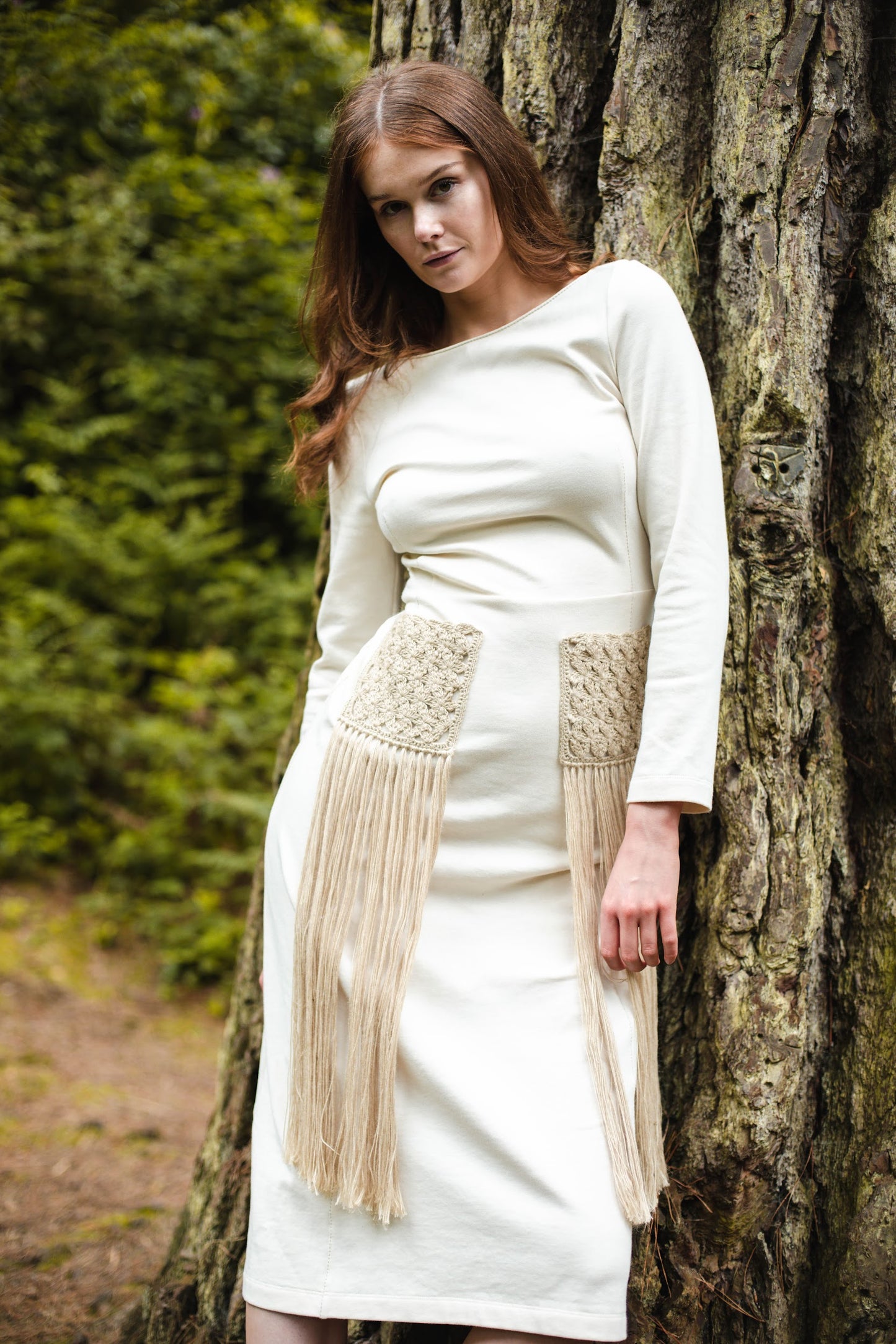 Organic Dress with Hand Knitted Pockets