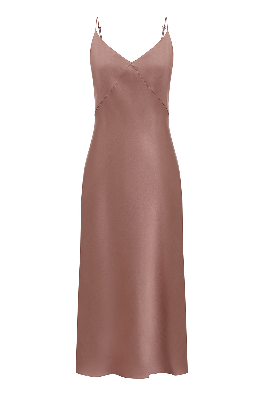 Cappuccino organic peace silk midi slip dress