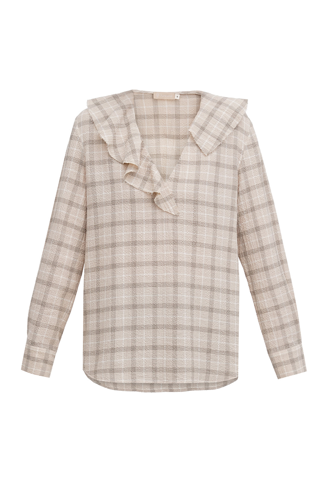 Organic Check Wrinkled Blouse